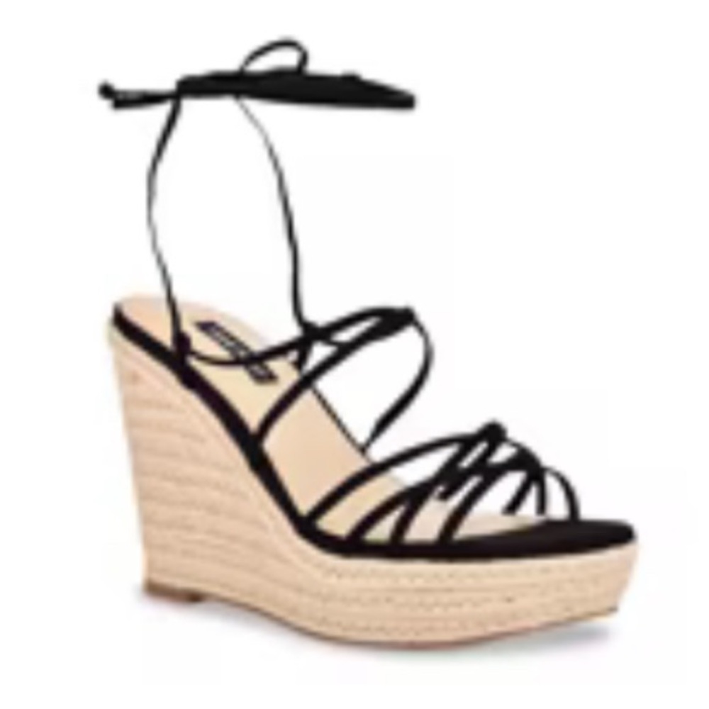Nine West Black Espadrille Wedges